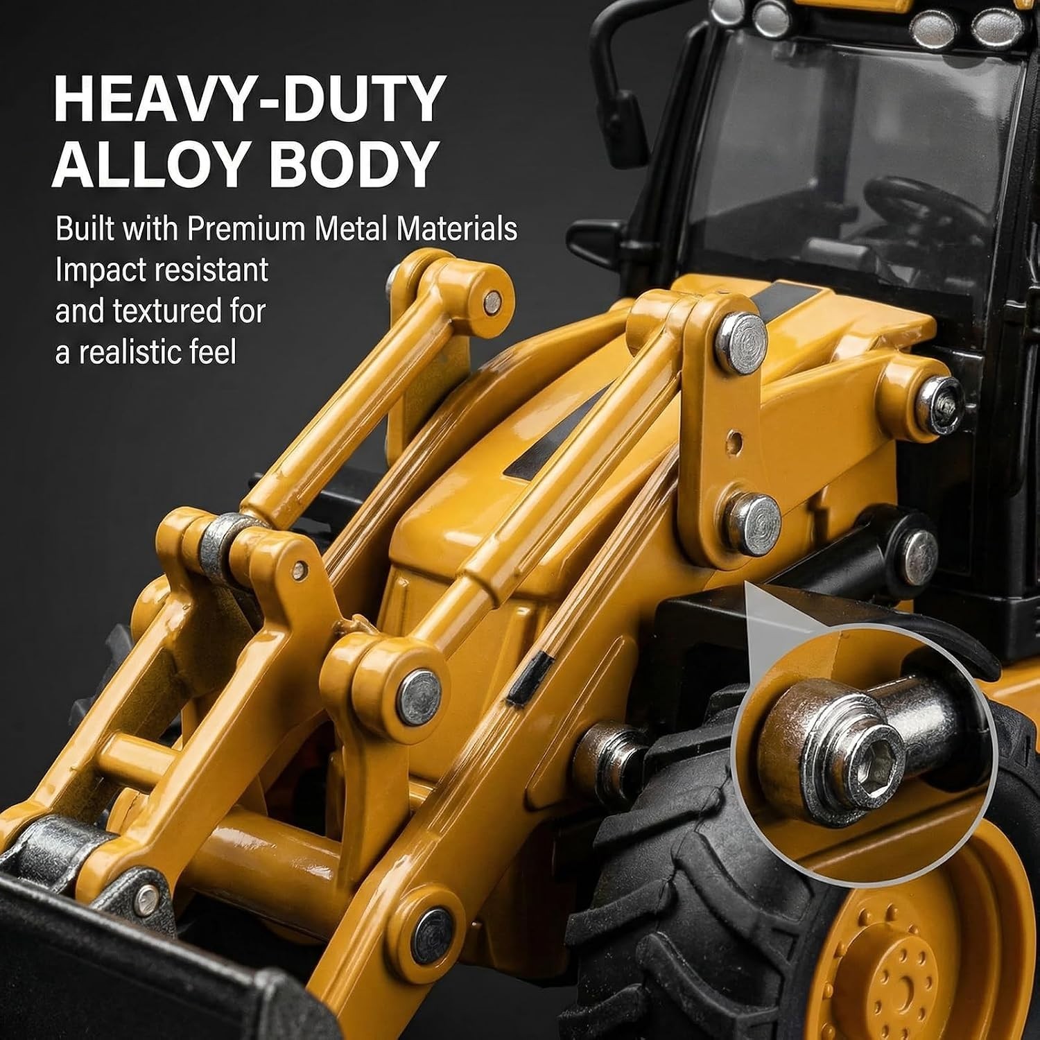 1 50 Metal Die Cast Excavator Backhoe Toy Front Loader Bulldozer Construction