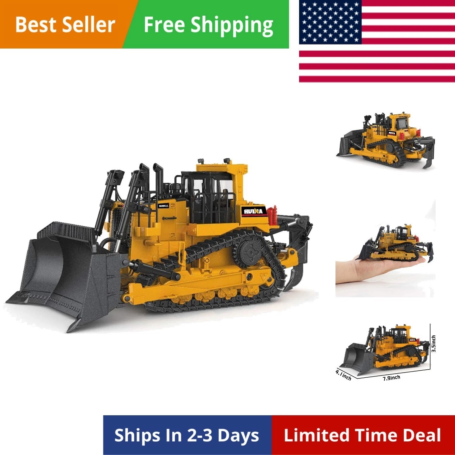 1/50 Diecast Bulldozer Model Metal Construction Vehicle Toy