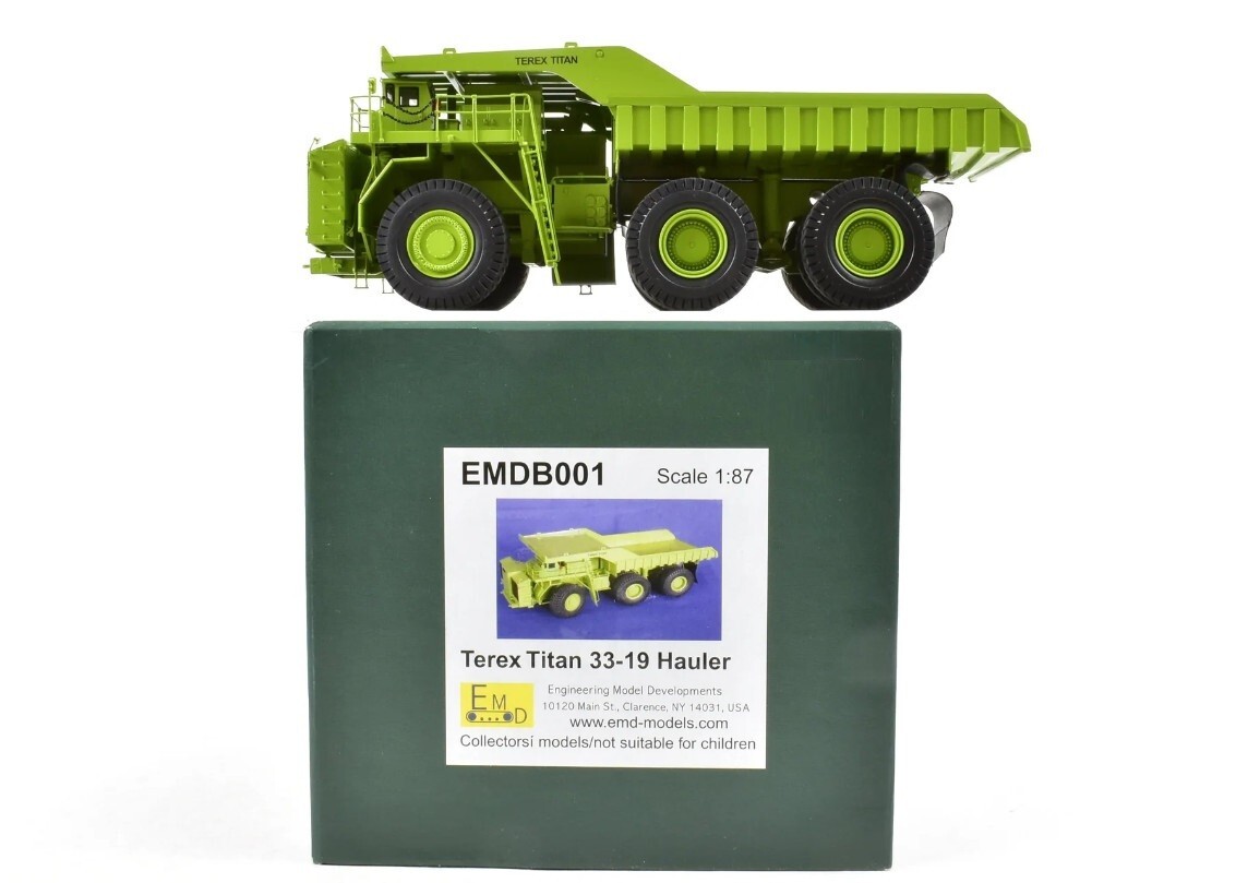Terex Titan 33-19 Mining Haul Truck – Green EMD Brass 1:87 Scale Model #B001 New