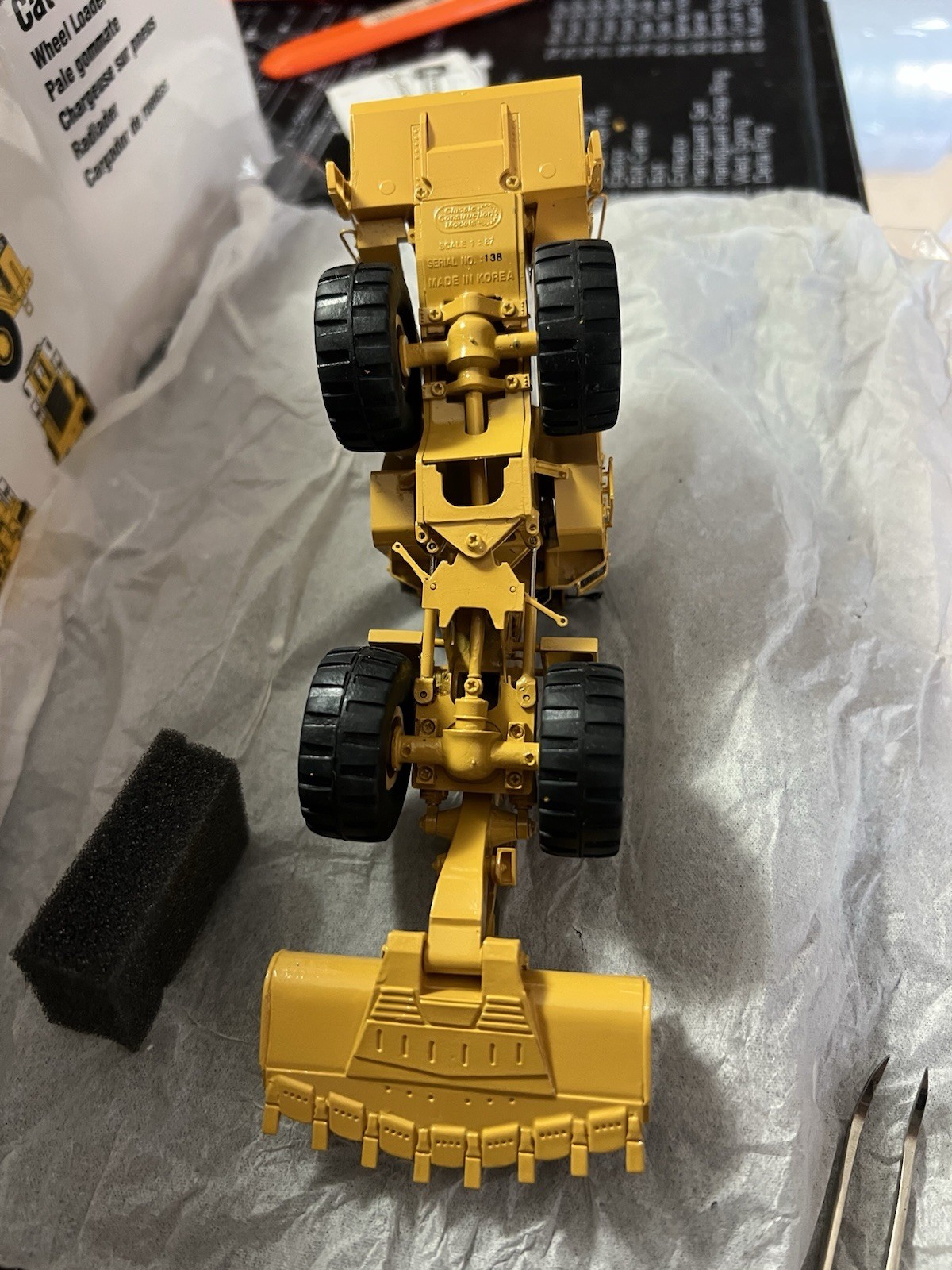 1/87th scale Classic Construction Models Brass Caterpillar 992G serial #138