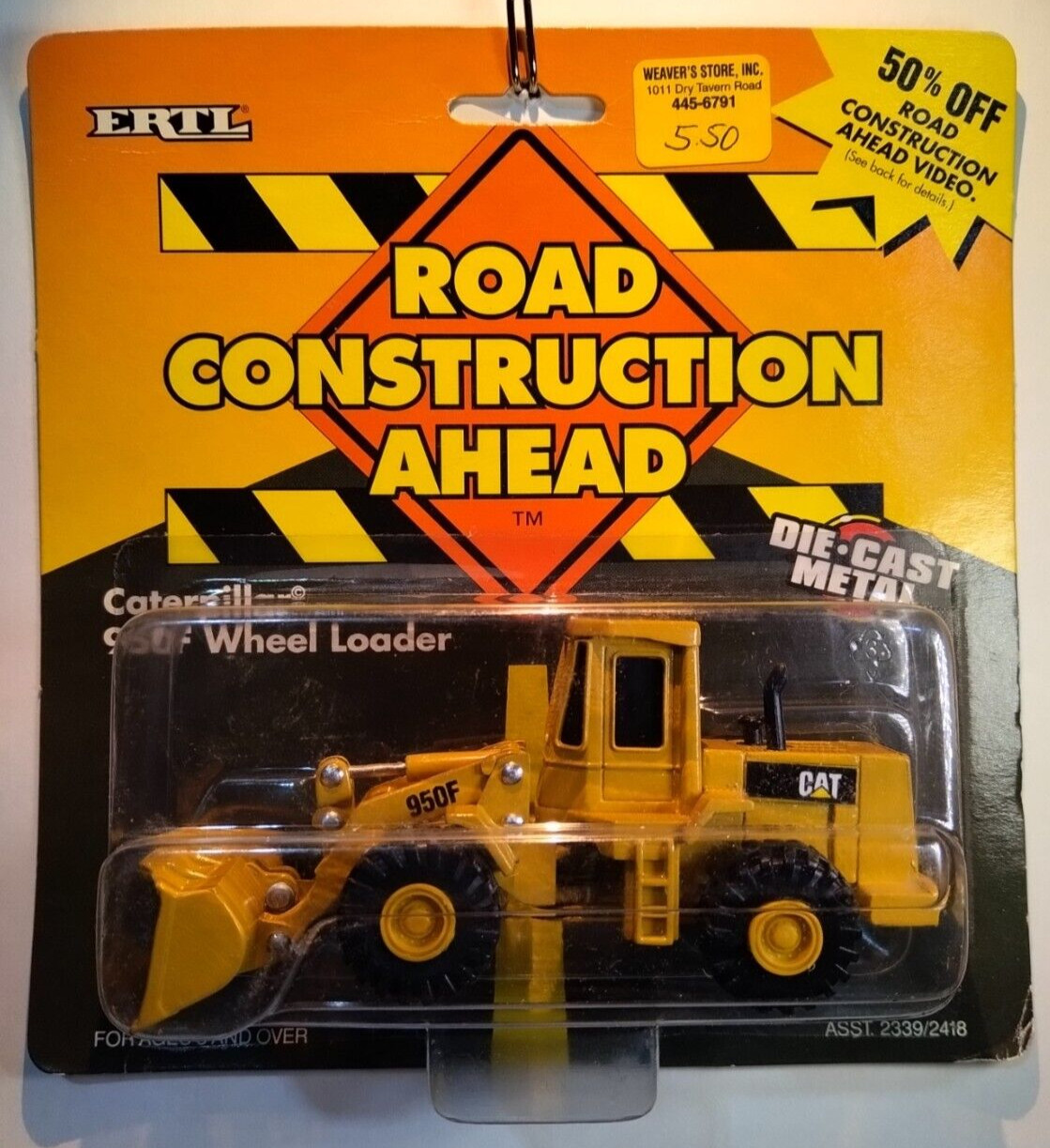 1995 ERTL Caterpillar Cat 950F Wheel Loader Road Construction Ahead