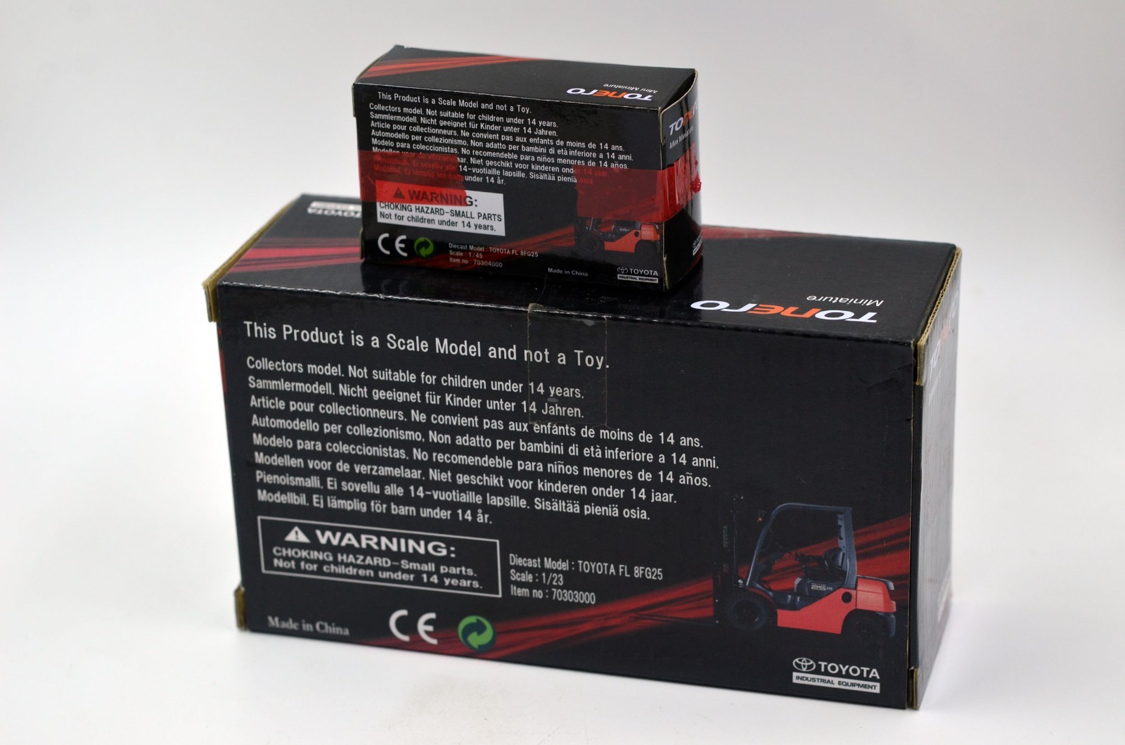 Tonero Toyota FL 8FG25 Diecast Model 1:23 and 1:45 set of 2 pcs New In Box RARE!