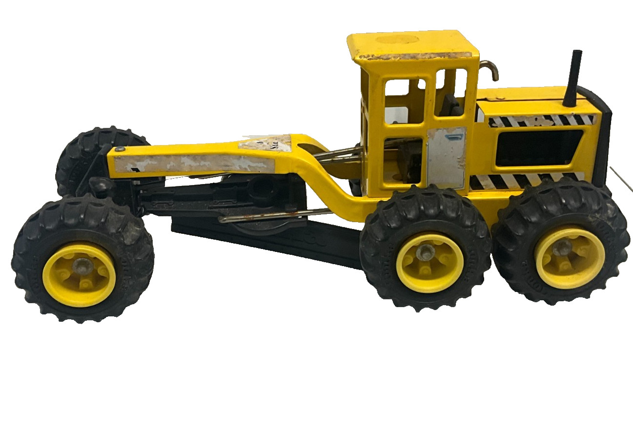 Vintage Tonka Farm Plow Tractor Road Grater Classics Yellow Metal & Plastic