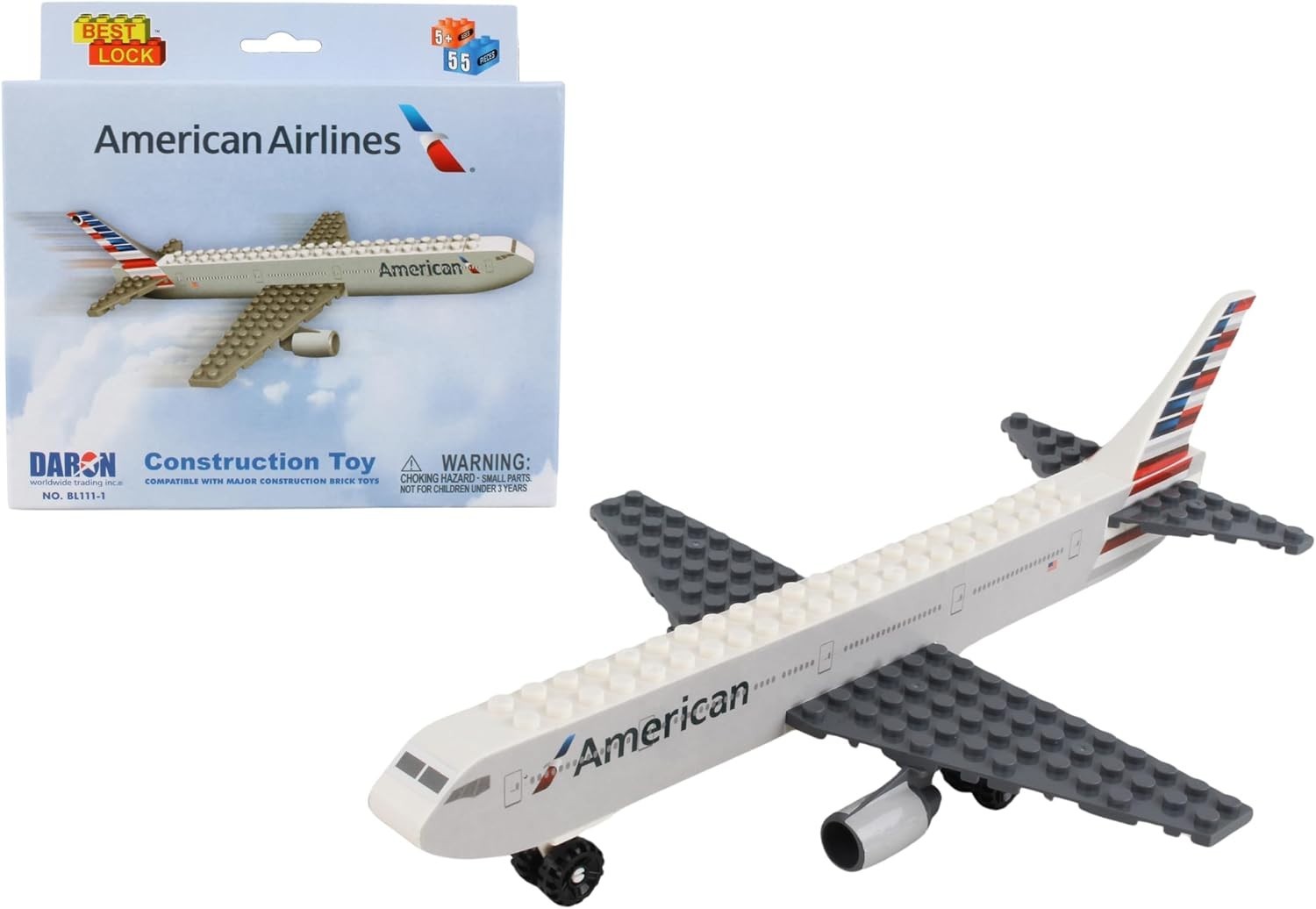 Durable 55-Piece Construction Toy for Adults – Official American Airlines Kit